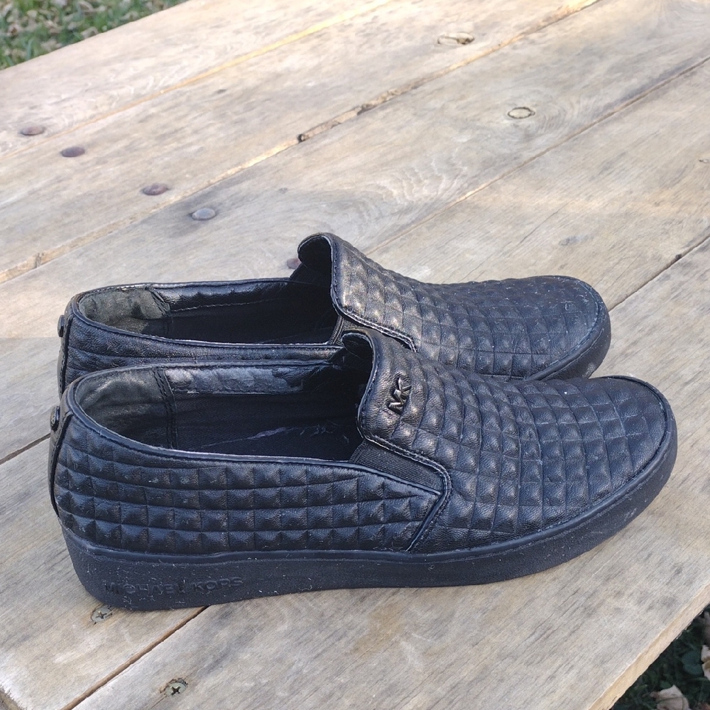 Michael Kors Studlike Slip-on Shoes In Black leather Women's Size 7.5